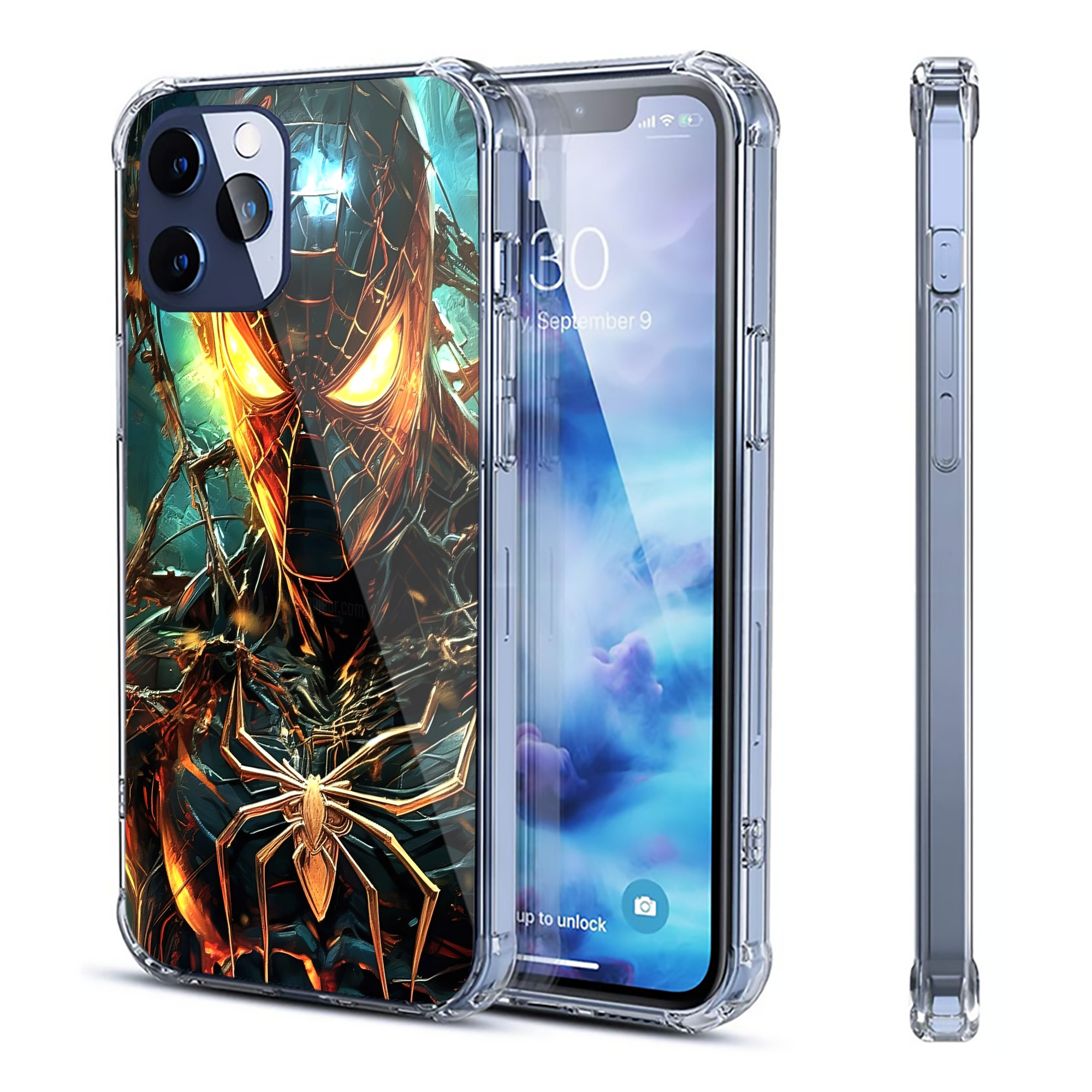 （画像用） Spider Man スパイダーマン 【iPhone 12シリーズ対応】透明スマホケース（クリアソフトケース）